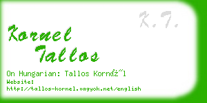 kornel tallos business card